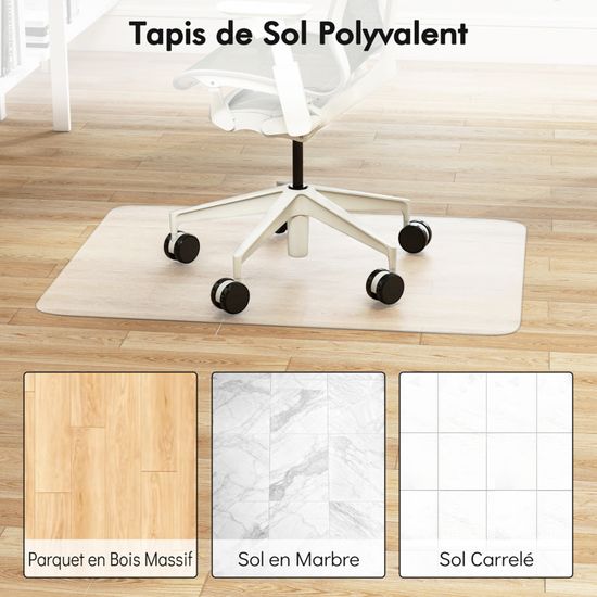 Tapis De Chaise Protège Sol, Tapis Transparent En PVC Pour Chaises A Roulettes D Ordinateur Protection De Sol Pour Maison Bureau 180 X 160 Cm 98728329