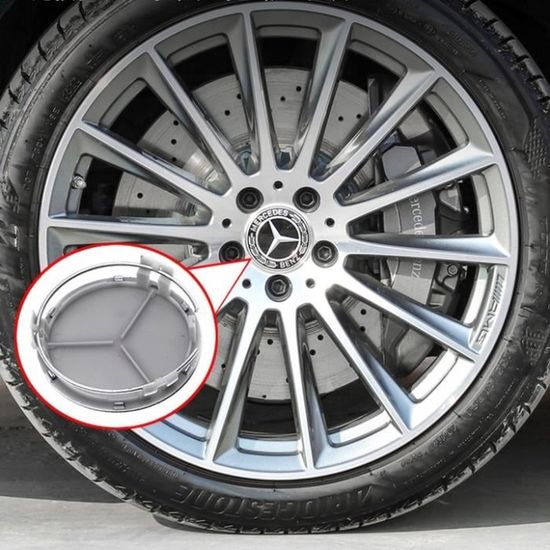 LOGO CENTRE DE Roue Mercedes Noir en Relief 3D 75mm moyeu AMG EUR 9,99 -  PicClick FR