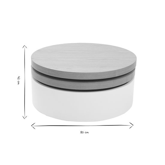 Miliboo Table Basse Ronde Avec Plateaux Pivotants Et Rangement Blanc Et Bois Icon Achat Vente Table Basse Miliboo Table Basse Iconronde Cdiscount