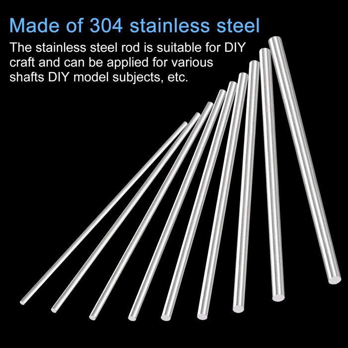 Lot De 5 Tiges Rondes En Acier Inoxydable - 4mm De Diamètre X 450mm - Parfait Pour Bricolage, Modélisme Ou Réparation Auto