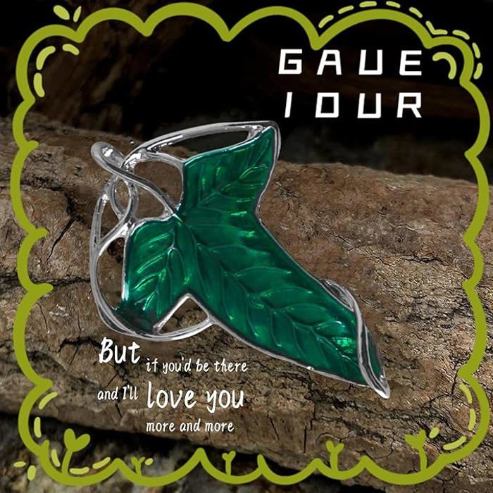 Broche Feuille En Dentelle - Cristal Vert Et Argent - Motif Sycomore - Neuf