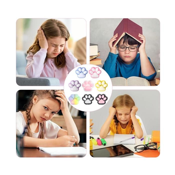 11 Jouets Sensoriques Anti-Stress Taba Squishy, Jouets Anti-Stress Forme Patte Chat, Ensemble Jouets Sensoriques Forme d'animaux,Accessoires Sensoriques Souples à Presser pour Lutter Contre l'Anxiété