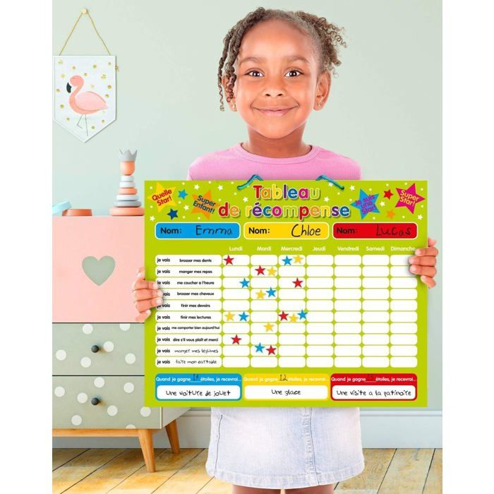 Tableau Comportement Enfant APLI Kids - 72 Autocollants De Motivation Pour Enfants - Étoiles Avec Phrases Positives - Récompense Comportement - Lot De 3 Feuilles Jeu Encouragement Comportement