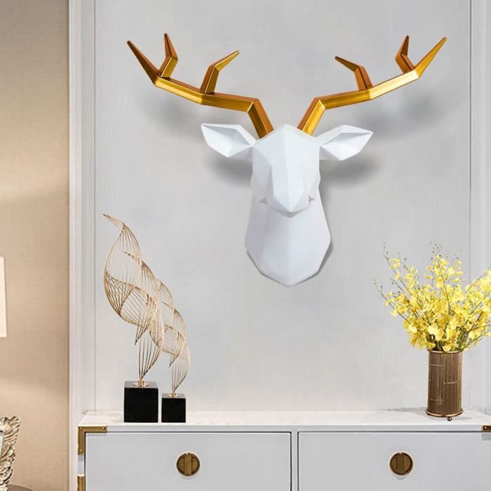 Tete De Cerf Murale Décoration Murale Tête De Cerf 3D En Bois - Style Nordique | Puzzle à Assembler | Salon, Chambre Déco Murale Scandinave