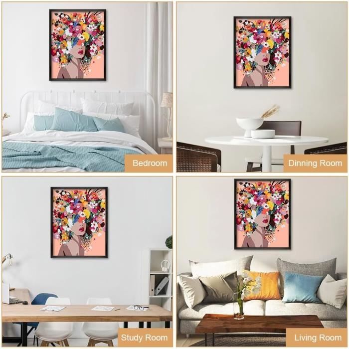 Kit Peinture Par Numéros Pour Adultes - Toile 40x50 Cm, Peintures Acryliques, Pinceaux - Activité Relaxante DIY, Décoration Murale Personnalisée