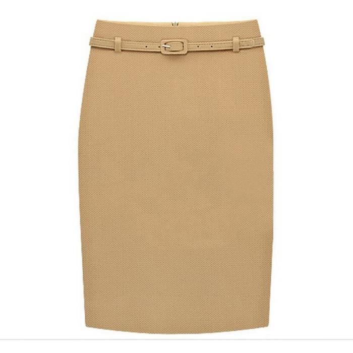 Jupe Jupe longue mi mollet taille haute pour femme tenue de travail formelle taille s xxl pour le bureau a la mode Type Or Blanc Cdiscount Pret a Porter