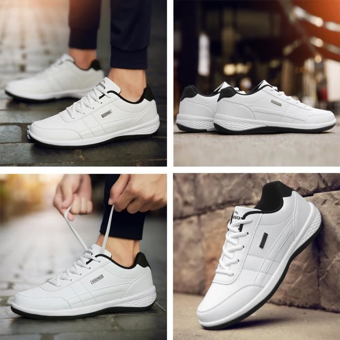 Chaussure Homme - LEOCLOTHO - Blanc - Confortable - Sport - Running