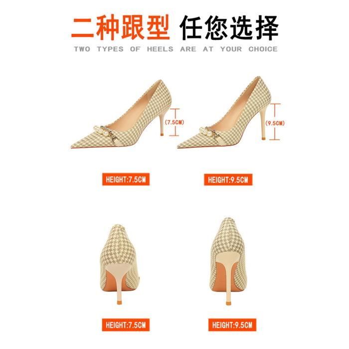 AIRTEX Escarpin Femme talon fin talon peu profond embouchure pointue tissu treillis grain mille oiseaux simples Beige 9.5cm Achat Vente Escarpin Femme pas cher Cdiscount