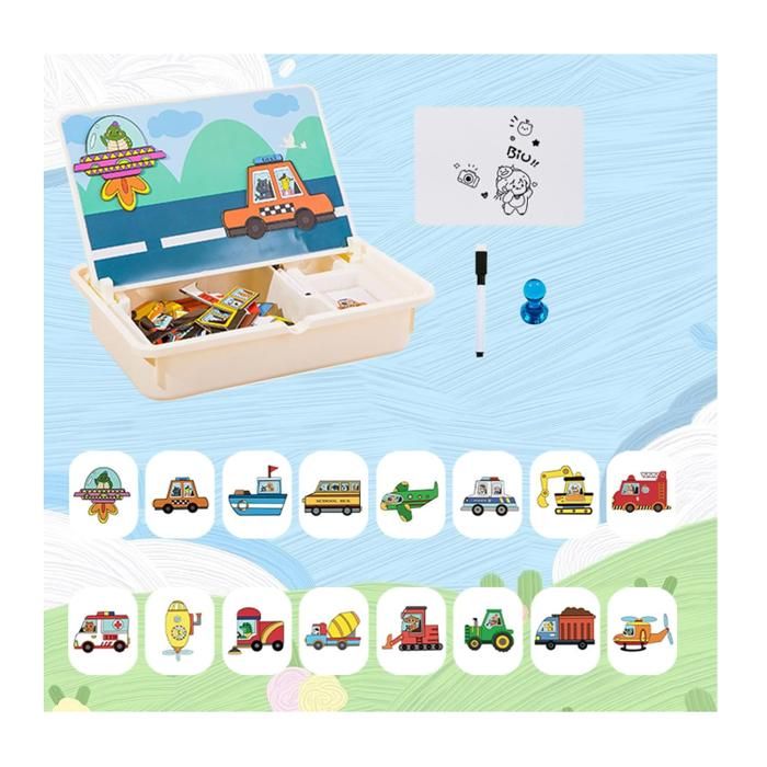 Puzzles en Magnétique, Jouet Puzzle en Magnétique pour Enfant avec Étui De Transport Boîte De Jeu Magnétiques Créative pour Les Garçons Et Les Filles De 3 Ans Et Plus