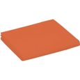 Drap plat 1 place et 2 places 100% coton/57 fils/cm² - Couleur: Linge de lit Orange - Taille de drap plat: 240 x 300 cm pour lit 2-0