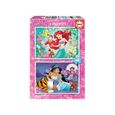 Set de 2 Puzzles Disney Princesses - Ariel et Polochon, Jasmine et Rajah - 48 pièces - Educa-0