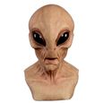 Toussaint Effrayant Latex UFO Grands Yeux Alien Pleine TêTe Masque de FêTe pour Adultes Mascarade Costume FêTe Cosplay Alien Masque-0