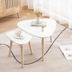 Lot de 2 Table basse relevable - MIPAN - Blanc - Design - Rectangulaire - Table basse salon en bois - Blanc