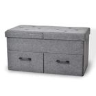 Banc de Rangement - BB LOISIR - 2 places - Tissu - 77x40x38cm - Design Contemporain