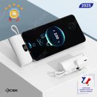 Mini batterie externe 5000mAh BCSK® - Chargeur rapide USB-C et Lightning | Compatible iPhone-Samsung-Android Smartphones - Blanc