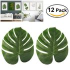 TINKSK - TINKSKY tinksky 12pcs 35x29cm feuilles de palmier artificielles tropicales pour fête de Luau hawaïenne