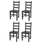 T M C S Tommychairs - Set 4 chaises RUSTICA avec robuste structure en bois de hêtre peindré en couleur aniline noir et assise en bois