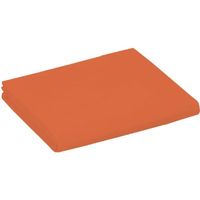 Drap plat 1 place et 2 places 100% coton/57 fils/cm² - Couleur: Linge de lit Orange - Taille de drap plat: 240 x 300 cm pour lit 2