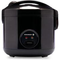 Cuiseur riz (rice cooker) & cuiseur à vapeur Noir avec fonction de maintien au chaud - 1.2 l pour 1-6 personnes - Revêtement céramiq
