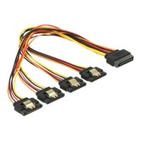 Rallonge de câble d'alimentation - DeLOCK - 30 cm - SATA (M) verrouillé - Clip métal - Noir