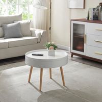 Table basse avec plateau amovible Bongard 45 x 60 cm blanc