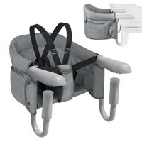 Réhausseur de siège bébé LILIIN - Siège de table 6-36 mois - Gris - Pliable - Portable - Sécurité