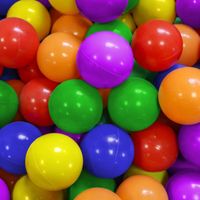 Lot de 100 balles de jeu ou de piscine indéformables + filet de rangement - Multicolore - Monsieur Bébé