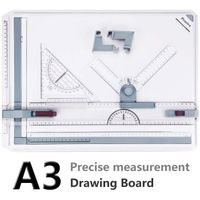A3 Planche à Dessin,  Drawing Board Metric System 51 x 36.5 cm Table à Dessin avec Mouvement Parallèle, Angle Réglable