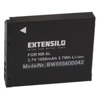 EXTENSILO Batterie remplacement pour Canon NB-6L pour appareil photo, reflex numérique (1000mAh, 3,7V, Li-ion) 