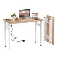 PIPIPOXER Bureau d'Ordinateur 100x50x75cm-91cm, Table de Bureau avec Support d'Écran et Crochet