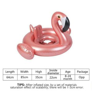 BOUÉE - BRASSARD Anneau De Natation Gonflable Flamant Rose Pour Enfants, Accessoires De Siège Flottant, Pour Fête À La Plage E