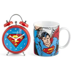 MUG - TASSE - MAZAGRAN Dc Comics Superman Set Tasse + Réveil, Porcelaine 