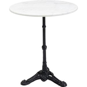 MANGE-DEBOUT Table Bistrot - KARE - Marbre Blanc - Rond 60cm - 