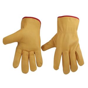 GANT DE CHANTIER Taille XL - gants de travail pour hommes, en cuir de vache, pour soudage, protection de sécurité, pour jardin