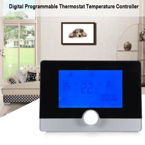 THERMOSTAT D'AMBIANCE Dilwe Thermostat de chauffage de l'eau Contrôleur de température de Thermostat Programmable pour quincaillerie thermostat Noir