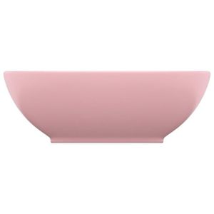 LAVABO - VASQUE LE SHOP Lavabo ovale de luxe Rose mat 40x33 cm Céramique - Haute qualité