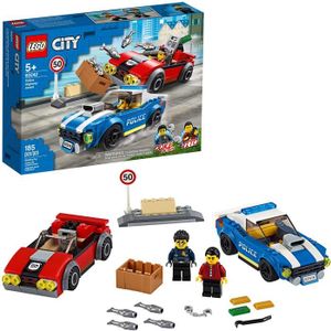 ASSEMBLAGE CONSTRUCTION LEGO City Police Highway Arrest 60242 Police Toy, 