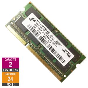 RAM PC3-8500 (1066MHz) 2Go 204pin DDR3 SO-DIMM 3701655915714