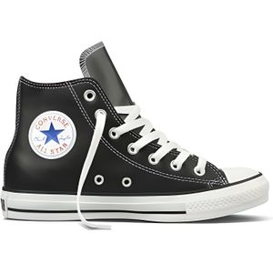 converse cuir noir femme haute