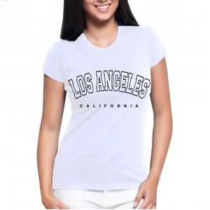 T-SHIRT Tee shirt manches courtes femme Los Angeles blanc - S - Blanc