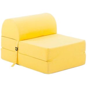 CHAUFFEUSE Chauffeuse en coton jaune - NO NAME - 1 place - Dimensions 58x75x48 cm - Confort moelleux