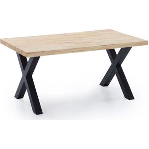 TABLE À MANGER SEULE Table à manger en bois coloris chêne - pieds noir 