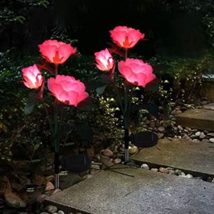 BALISE - BORNE SOLAIRE  Lot De 2 Lampes Solaires En Forme De Rose En Forme