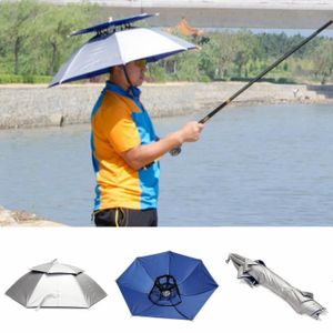 Taille unique Argent Chapeau Parapluie /à T/ête Pliable Abri de Pluie et Soleil pr Camping P/êche Randonn/ée