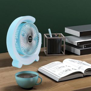 VENTILATEUR VGEBY Ventilateur de bureau 5 pouces, Portable Table Fan, USB Desk Fan avec LED Light