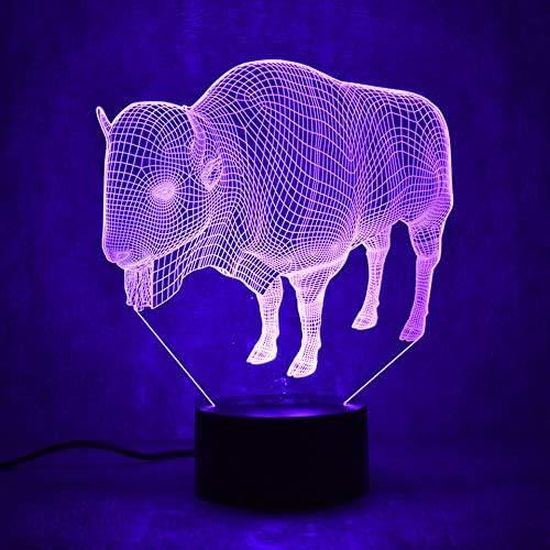 Lampe 3D Illusion Cheval LED - Veilleuse Optique 7 Couleurs Tactile USB, Déco Chambre Enfant Ou Adulte, Cadeau Original