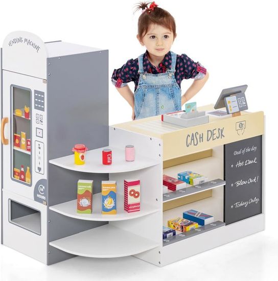 Jeu De Barbecue En Bois Pour Enfants - 21 Accessoires Inclus - Avec Roues Et Poignée - Jouet D'imitation Pour Enfants De 3 Ans Et Plus