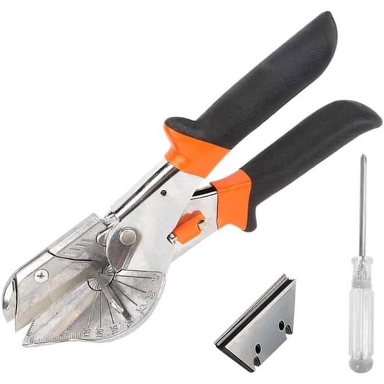 Cisaille à Onglets Multi-angle 45-135° Réglable - Outil à Main Noir