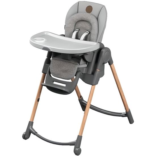 Bébé Confort Chaise Haute Minla Essential Grey, évolutive, réglable sur 6 positions, de la naissance à 6 ans.