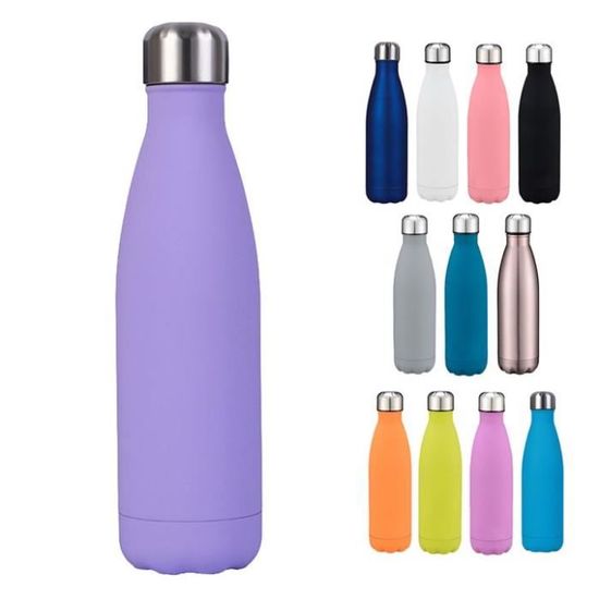 500ml Bouteille d'eau Sport Gourde Inox Isotherme Sans BPA L: Violet - Sport 500ml Bouteille d'eau Sport Gourde Inox Isotherme Sans BPA L: Violet - Sport